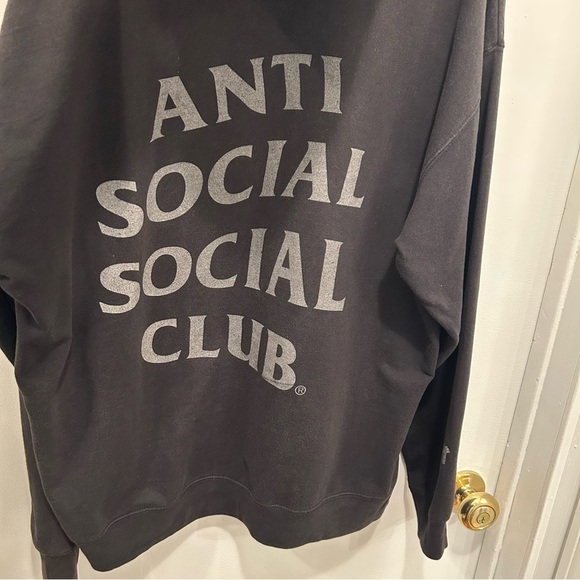 Anti Social Social Club Paranoid Hoodie XL Grey Silver Logo Streetwear - Picture 4 of 10
